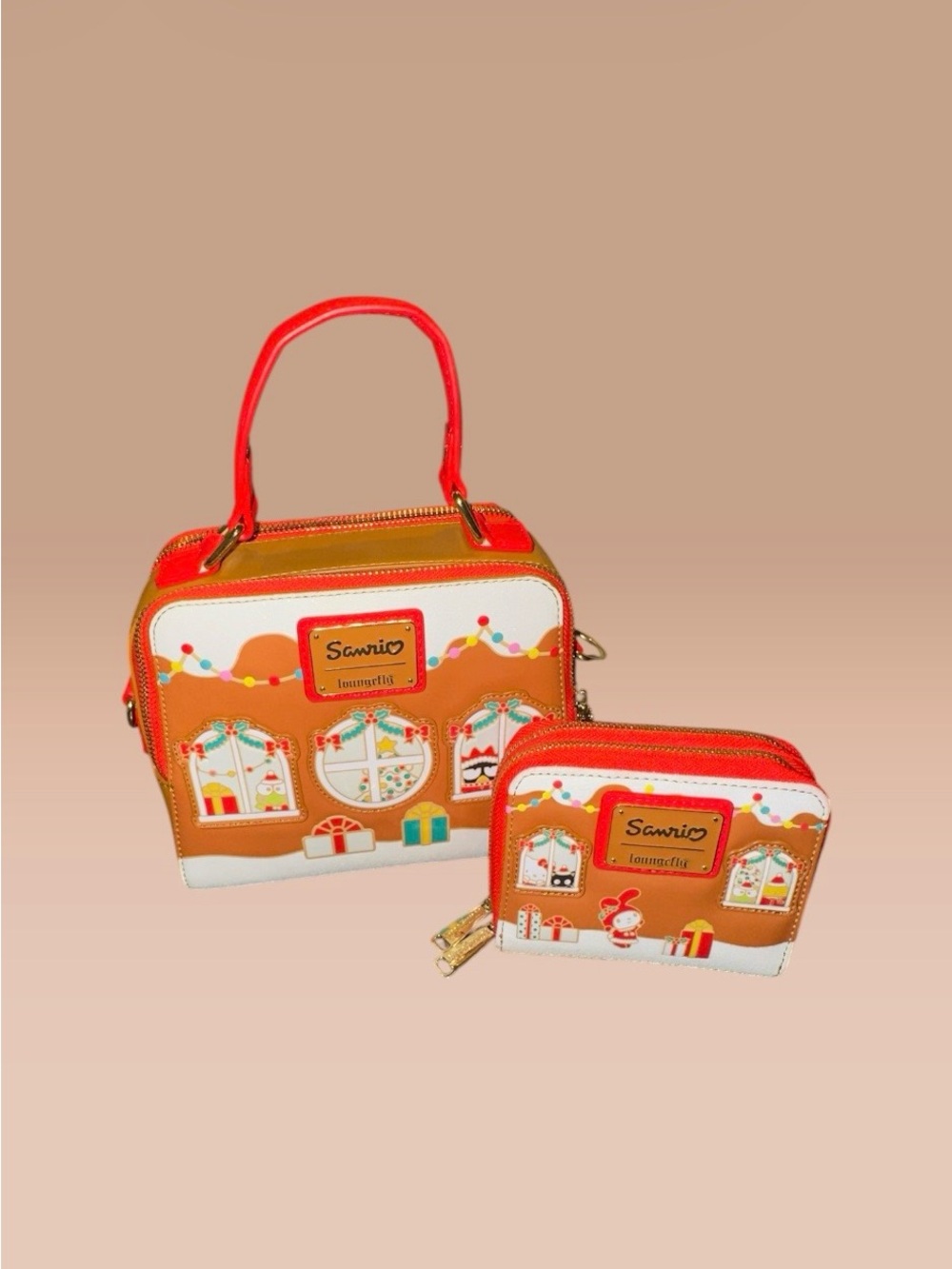 Loungefly x Sanrio Gingerbread House Crossbody Bag & Wallet Set NWOT